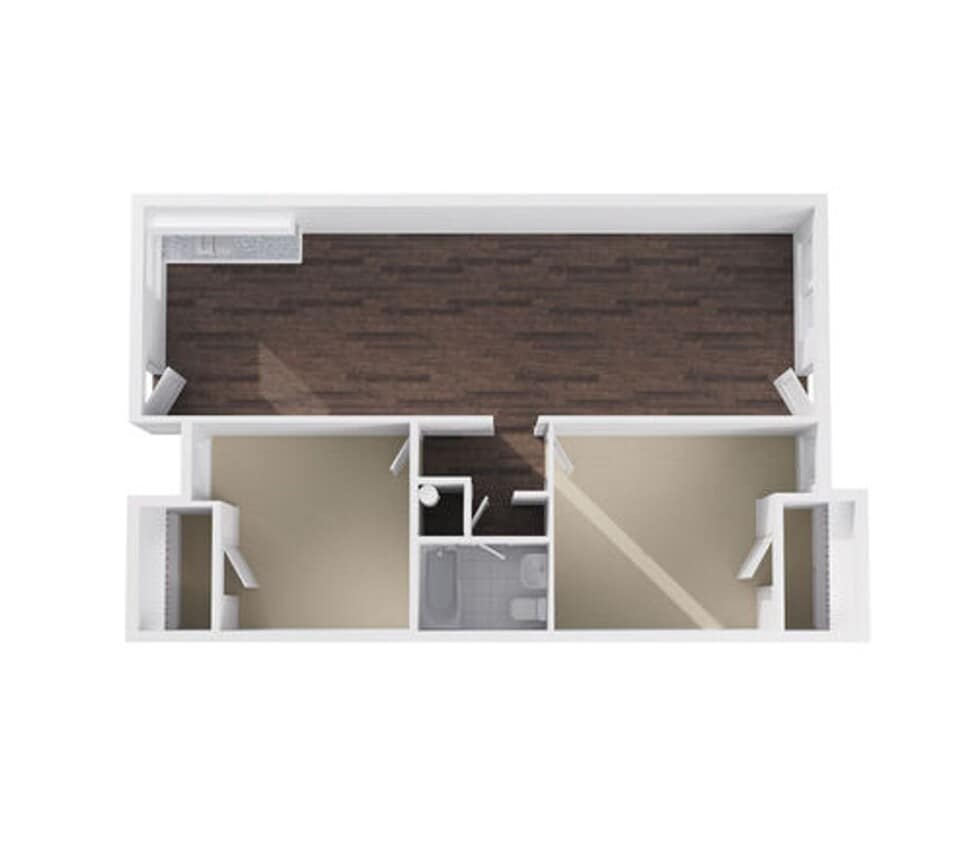 Floor Plan - 11702x1 - 2 bed 1 bath 