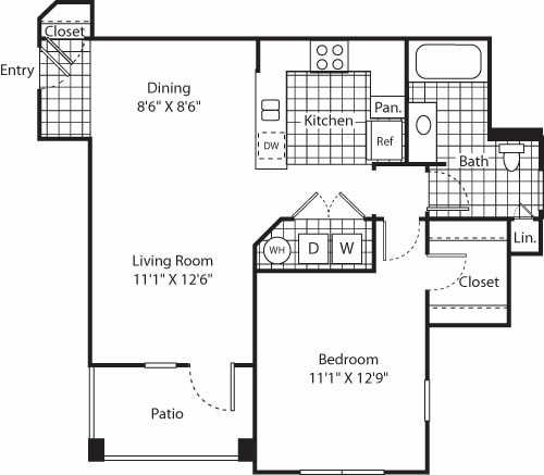 Floor Plan - One Bed A-1 - Phase II