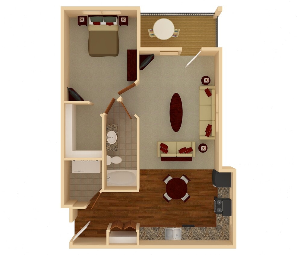 Floor Plan - 1 Bedroom 1 Bathroom