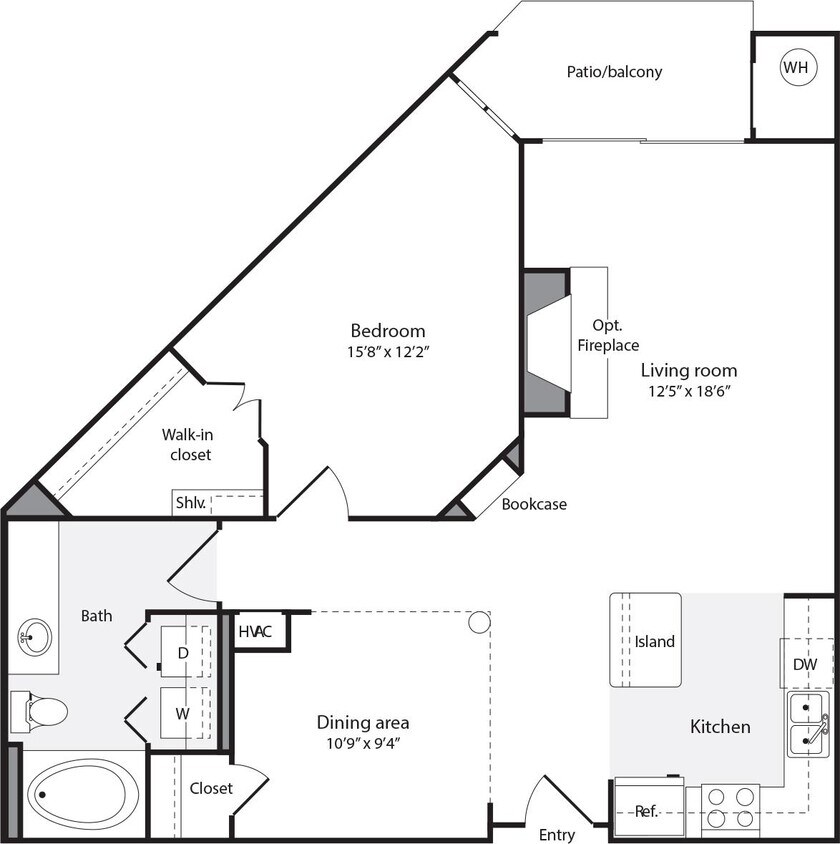 Floor Plan - 1 Bedroom D