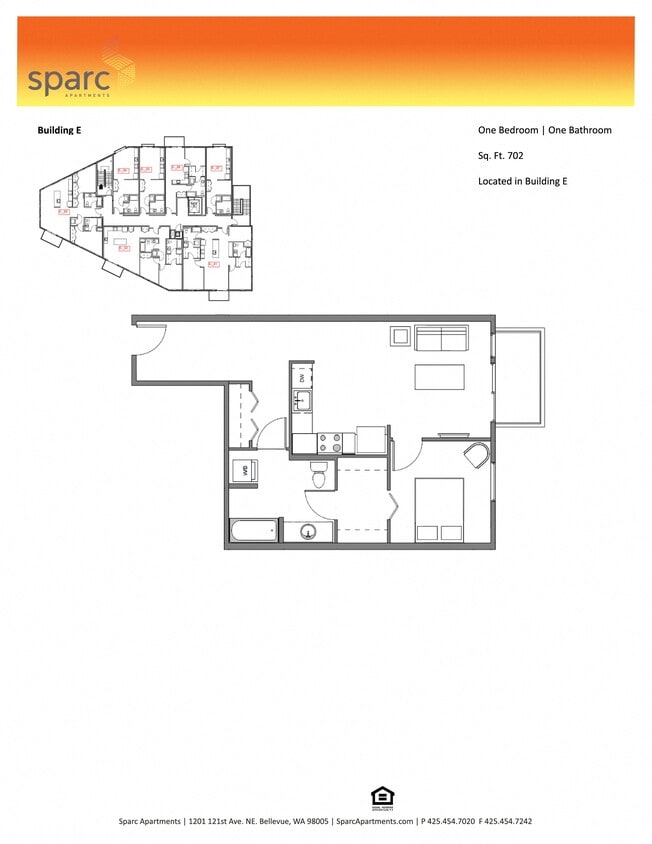 Floor Plan - Open 1 x 1 Building E