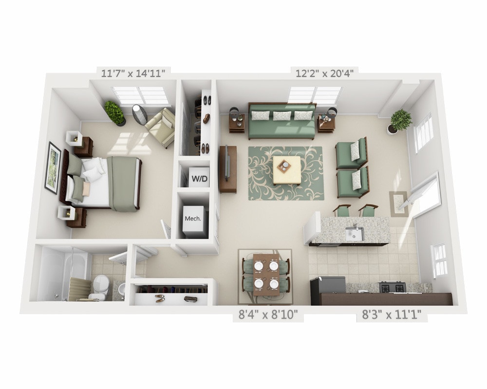 Floor Plan - One Bedroom A1A
