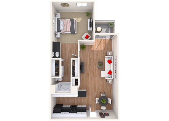 Floor Plan - One Bed, One Bath