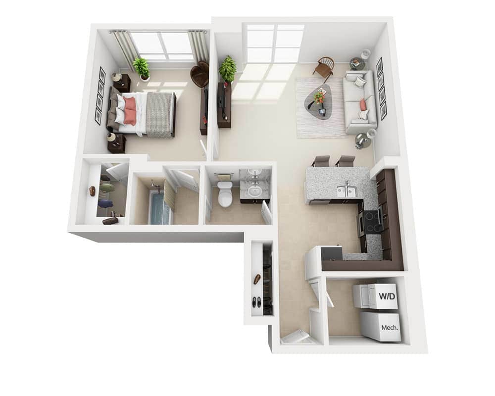 Floor Plan - One Bedroom A1C