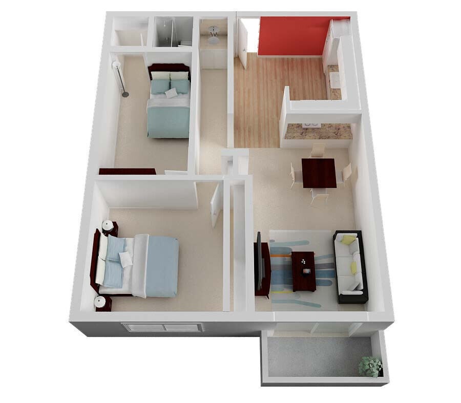 Floor Plan - 2 Bed/ 1.0 Bath