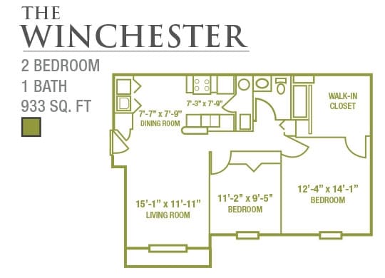 The Winchester - Two Bedroom, One Bath