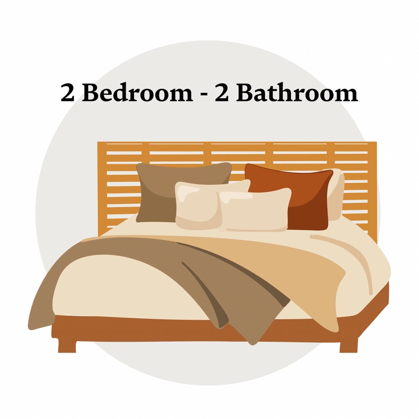 Floor Plan - 2 bedroom, 2 bathroom