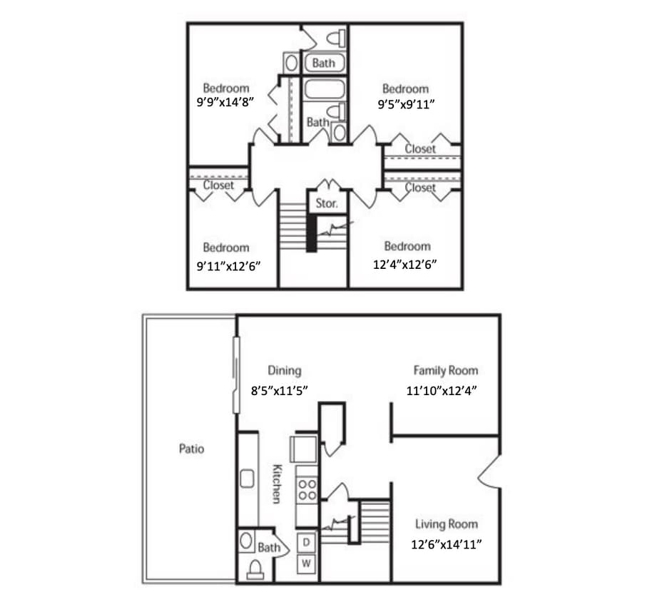 Floor Plan - 4 Bedroom 2.5 Bath