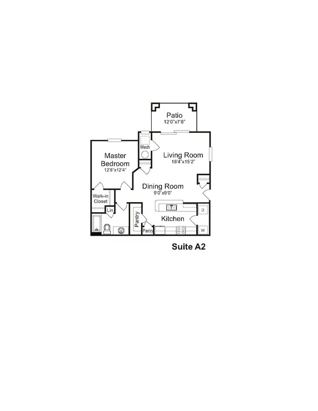 Floor Plan - One Bedroom One Bath with Garage