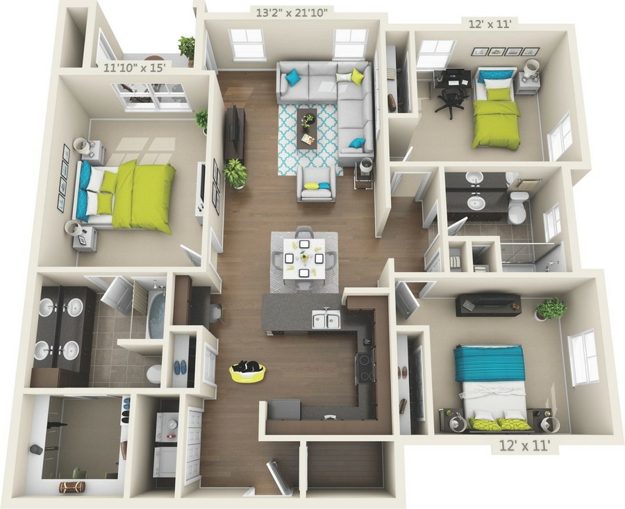 WALTON.jpg - C1 WALTON - 3 Bedroom, 2 Bathroom