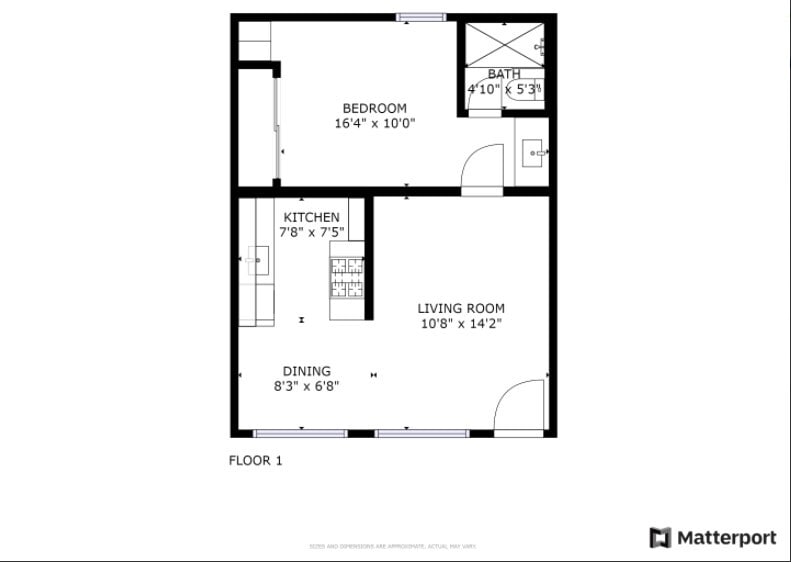 Floor Plan - One bedroom / One bath Small