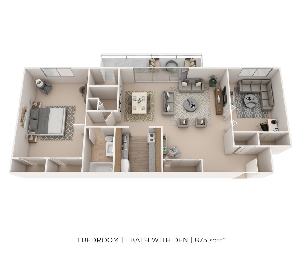 Floor Plan - One Bedroom- 875 sqft