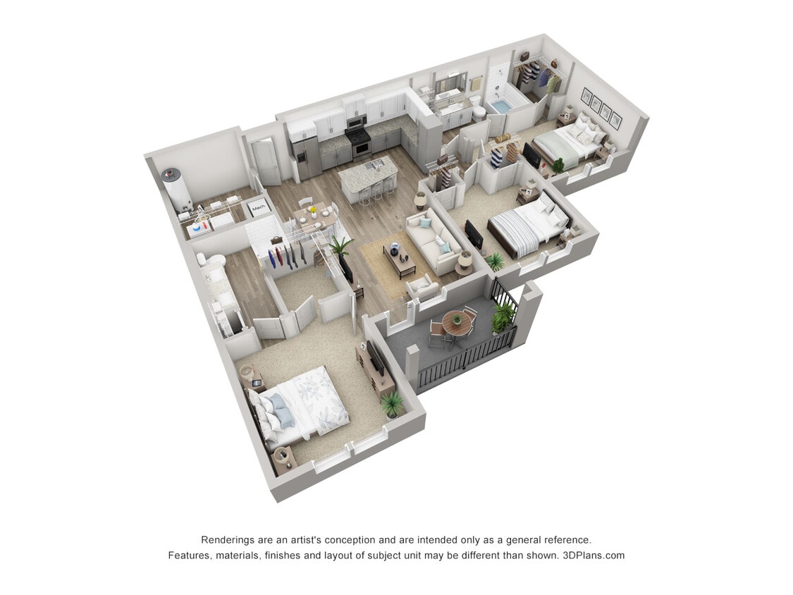 Floor Plan - Murano 3 BD, 2BA