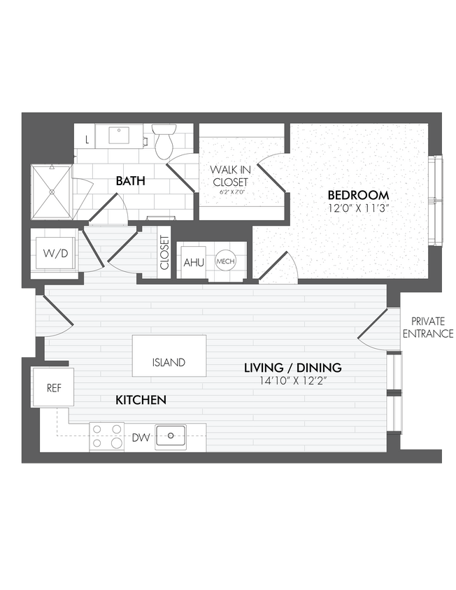 Floor Plan - 1 Bed/1 Bath-A5