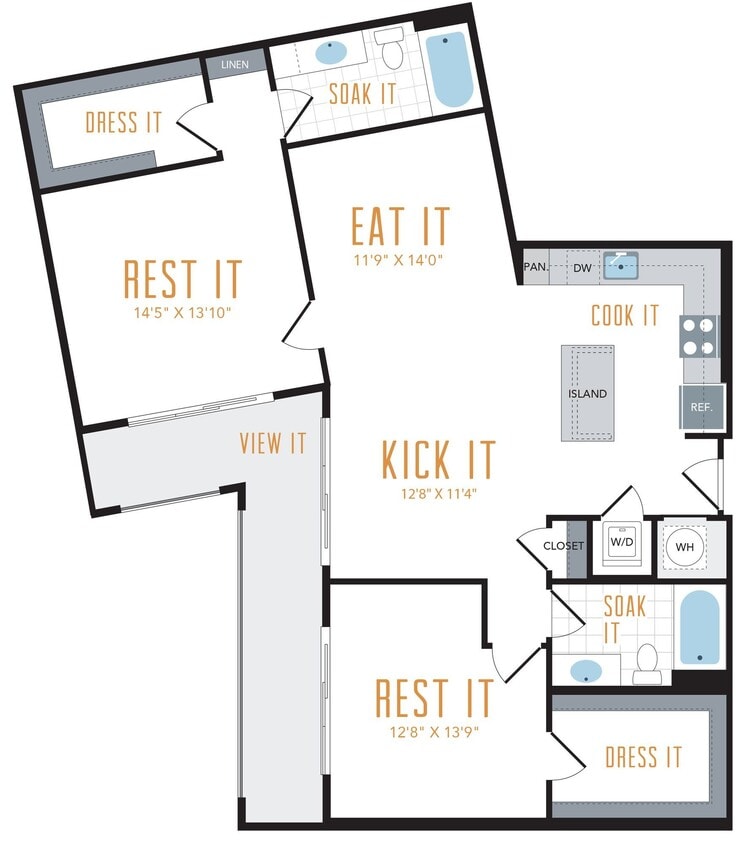 Floor Plan - 2 Bed 2 Bath