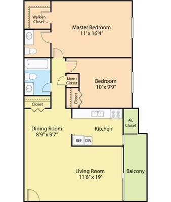 2BR/1.5BA - Two Bedroom