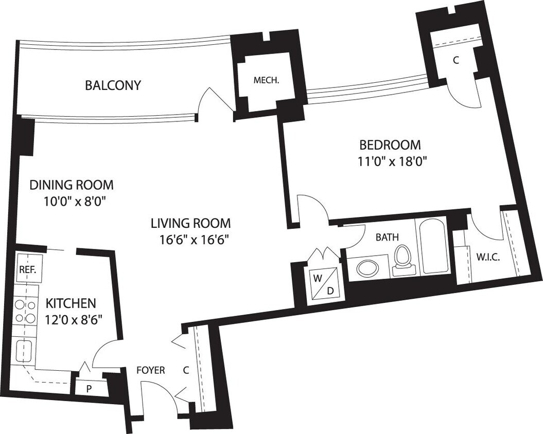 Floor Plan - 1 Bedroom L