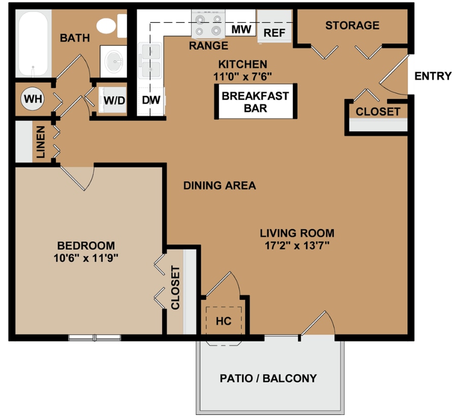 Floor Plan - 1B1B-S