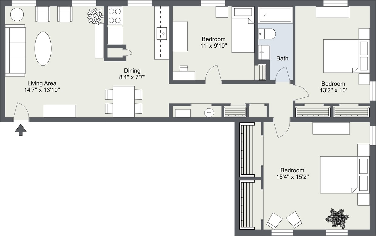 N3 Style 3 Bedroom Apartment - 3 bedroom apartment
