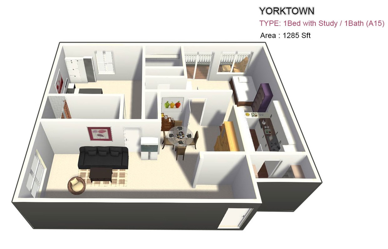 One Bed / One Bath with Den - One Bed / One Bath with Den