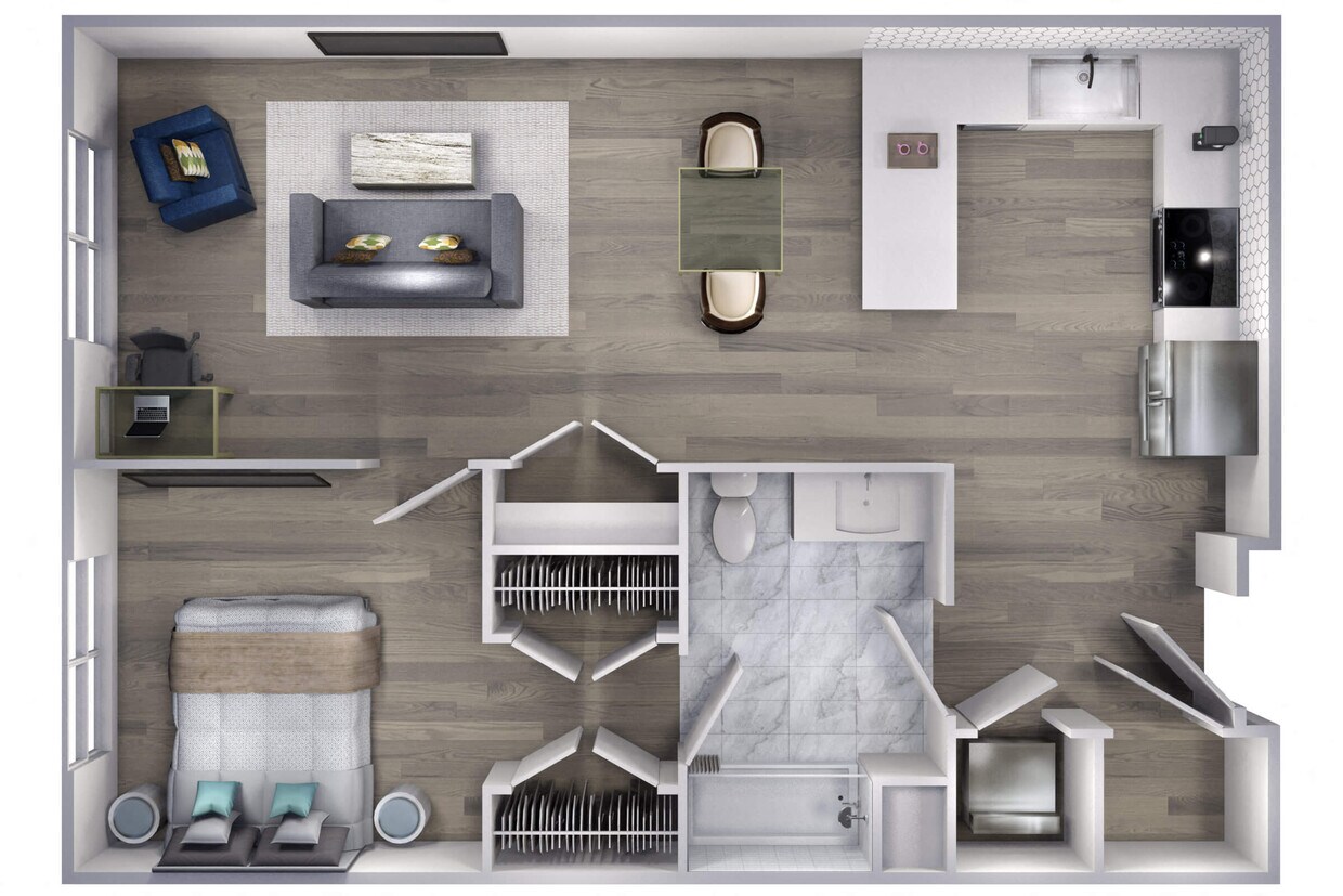 Floor Plan - Avenue F | 1 Bed/1 Bath-A2