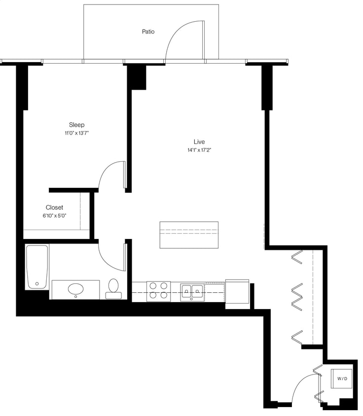 Floor Plan - 1 Bed/1 Bath