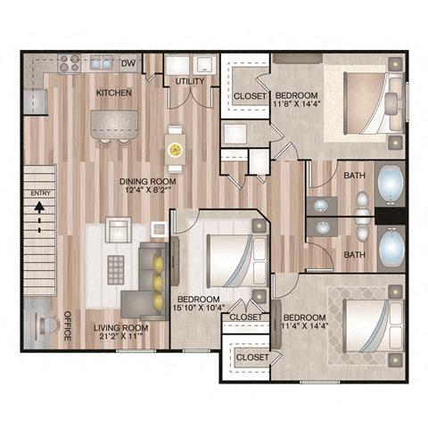 Floor Plan - TriCourt Courtyard