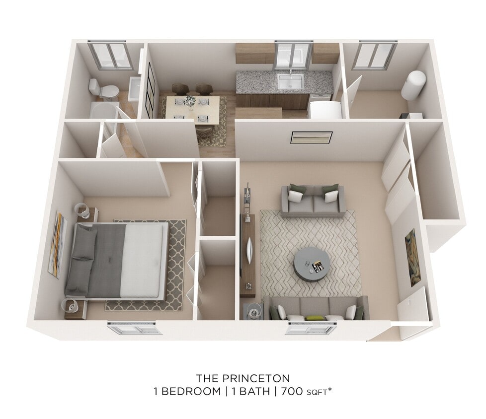 Floor Plan - One Bedroom - 700 sqft