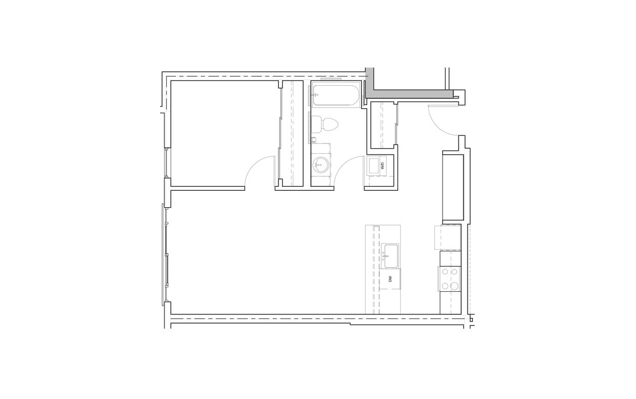 Floor Plan - 1 Bed/1 Bath-C19