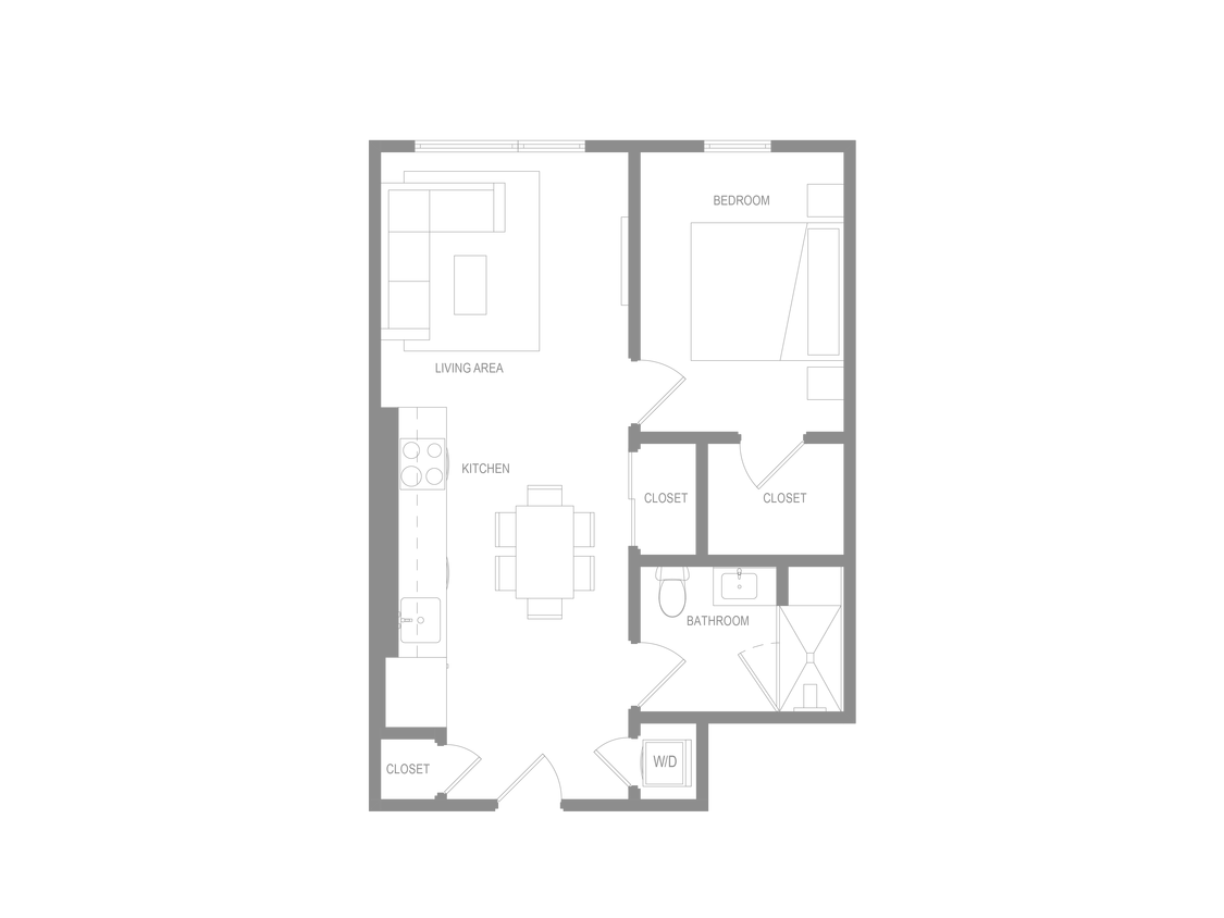 Floor Plan - Alta 1 Bedroom AB