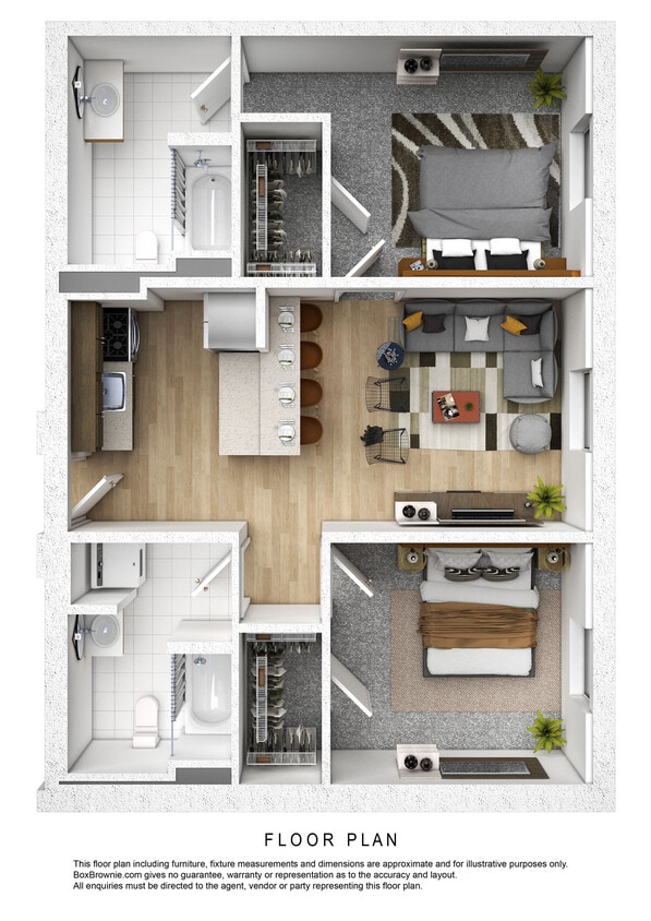 Floor Plan - 2 Bed 2 Bath Apartment