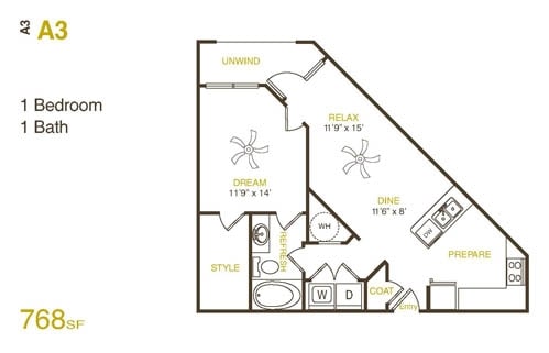 A3 - A3 - One Bedroom, One Bathroom