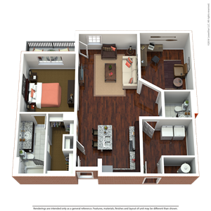 Floor Plan - 1 Bedroom + Study