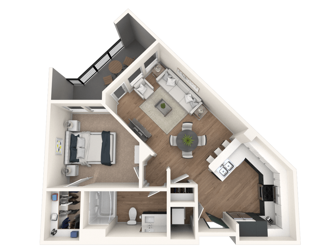 Floor Plan - 1BR/1BA A2
