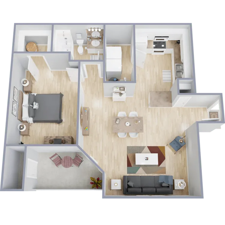 One bedroom, one bath, 790 square foot apartment home - A1