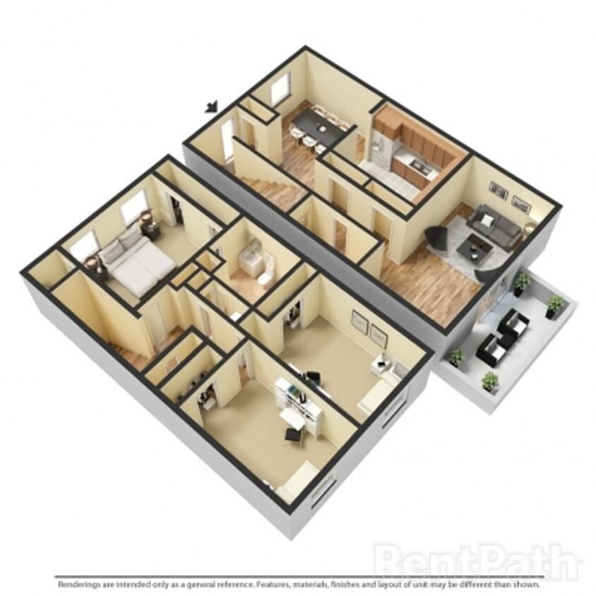 Floor Plan - 3/1.5 - Townhome