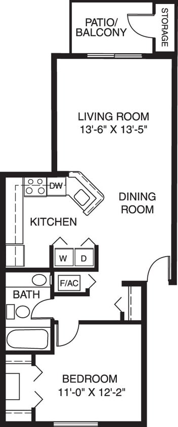 Floor Plan - One Bedroom
