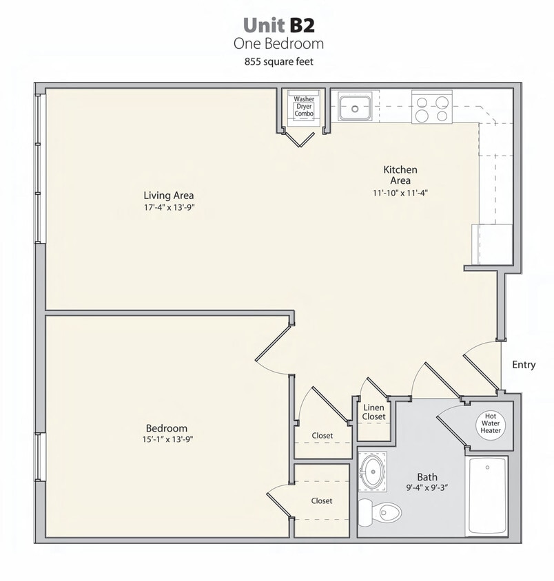 Floor Plan - 1 Bedroom B2