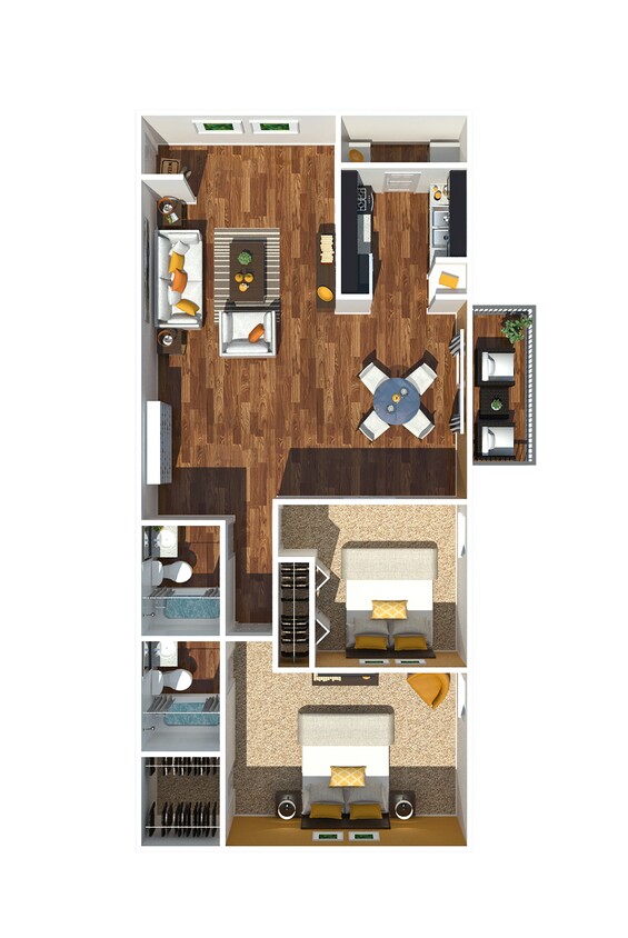 2 Bedroom 1168 - Two Bedroom | Two Bathroom