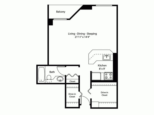 A9.gif - Studio/1 bath