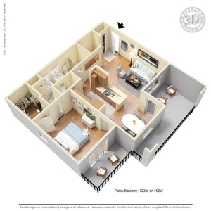 1BR/1BA - 1 Bed 1 Bath 925 - 954 SqFt (802 Net)