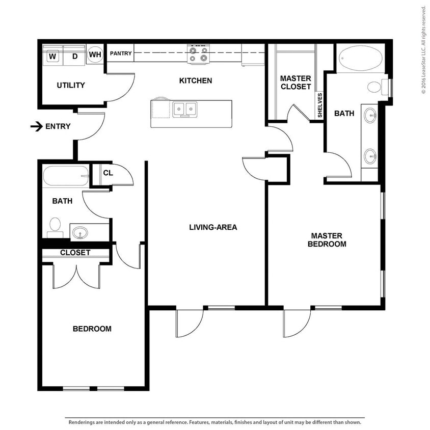 Apartments featuring granite countertops, spacious walk-in closets, and a private patio/balcony. - 2-B2-Sunup