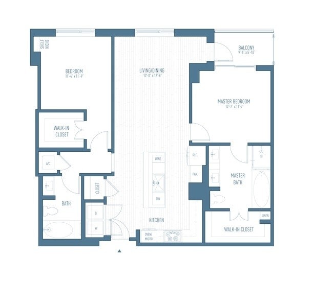 One Hermann Place - B3 - 2 Beds - 2 Baths - 1279 Sq. ft. - B3