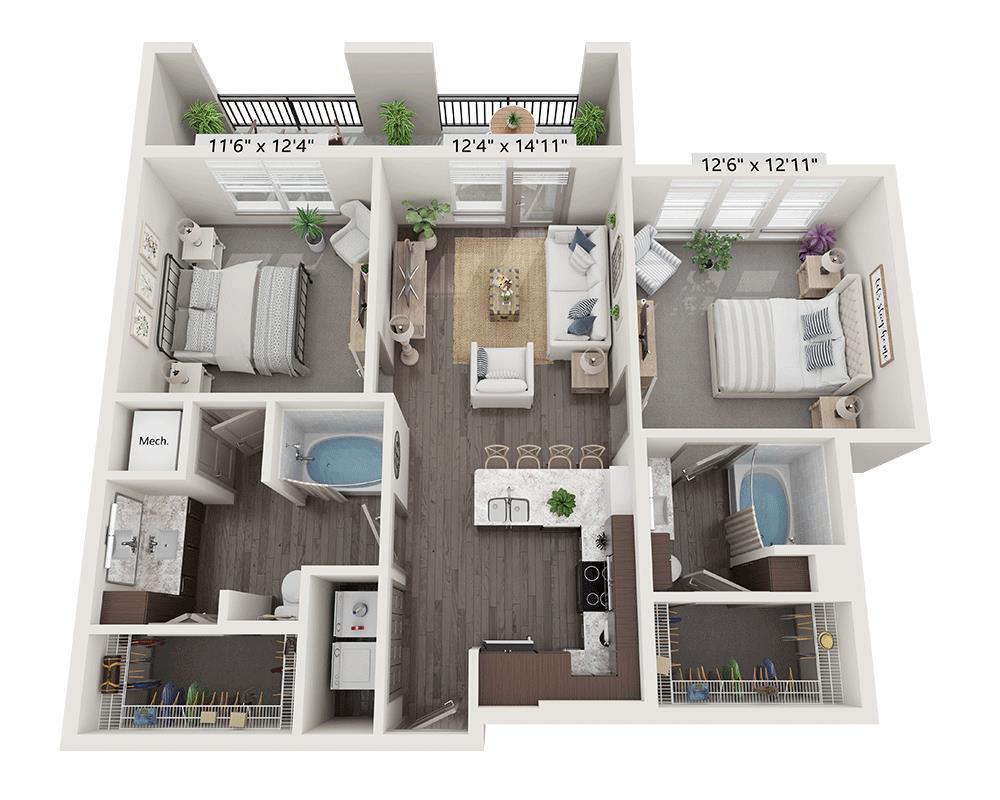 Floor Plan - Two Bedroom B2A