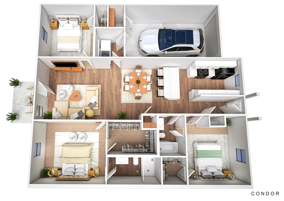 Floor Plan - The Condor Townhome with Garage