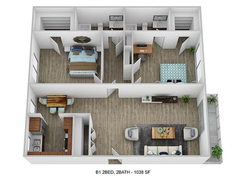Floor Plan - Two Bedroom Two Bath