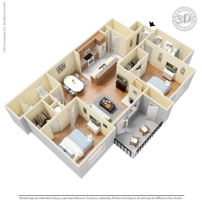 2BR/2BA - 2 Bed 2 Bath 1125 SqFt (1030 Net)