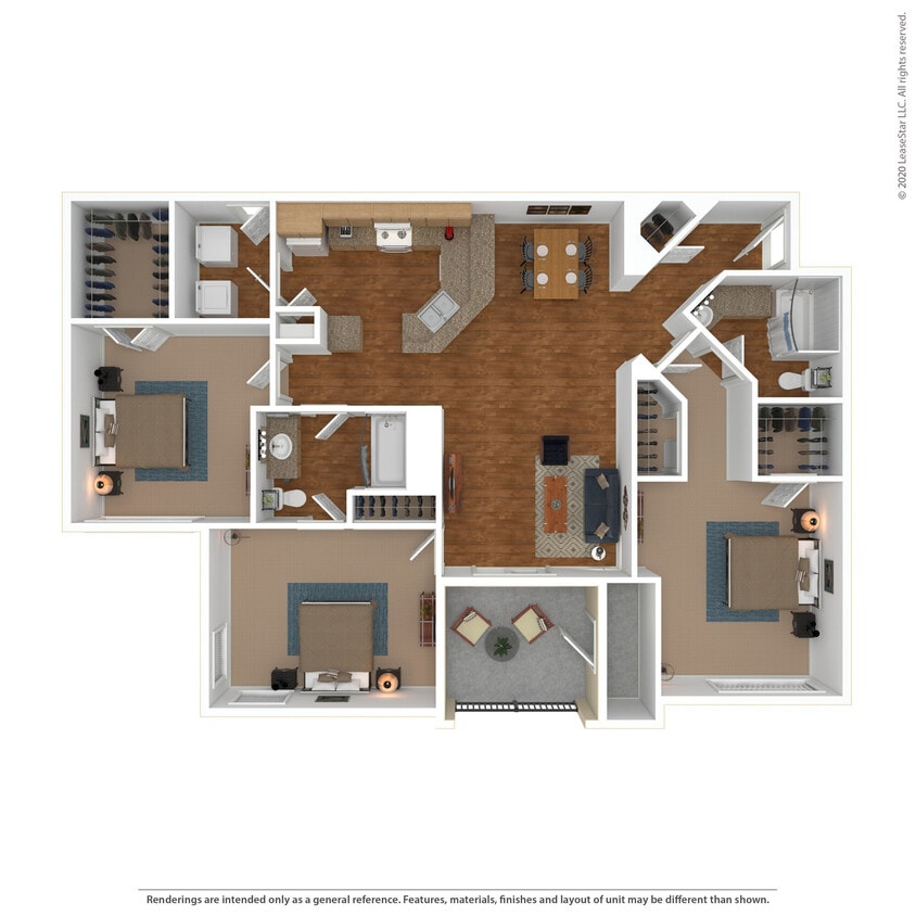 Floor Plan - 3 Bed 2 Bath 1494 SqFt (1390 Net)