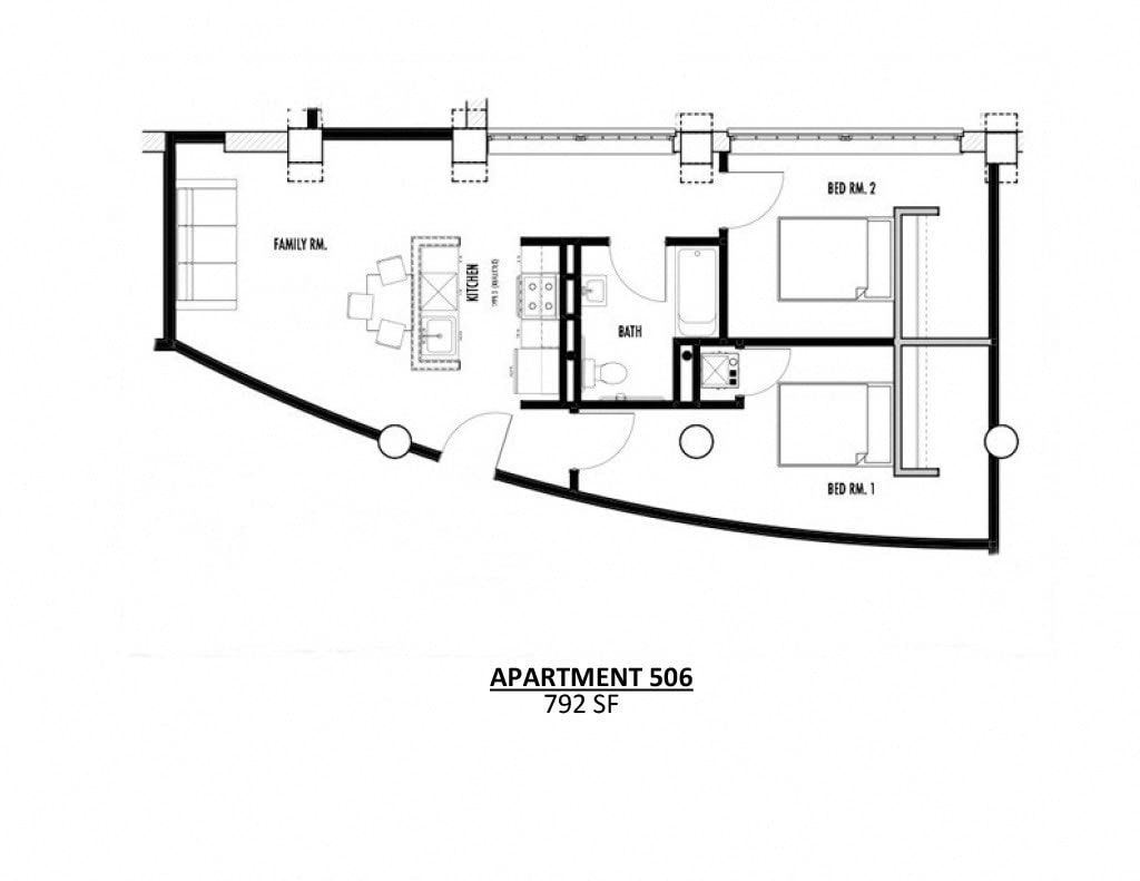 Floor Plan - 2 Bedroom 1 Bath