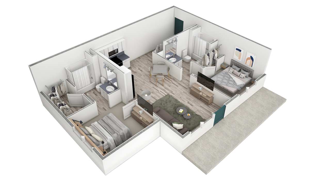 Floor Plan - 2-2 BR Premier Horizon Overloo